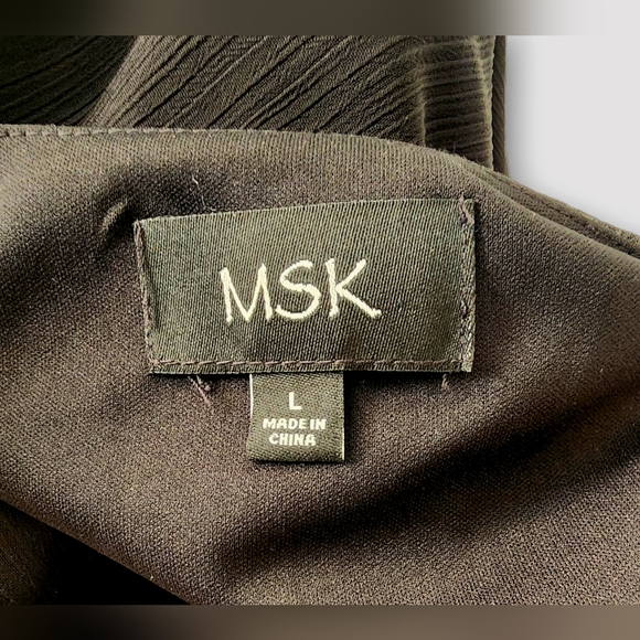 MSK Short Sleeve Fit + Flare Dress, Large, Black - Picture 7 of 8